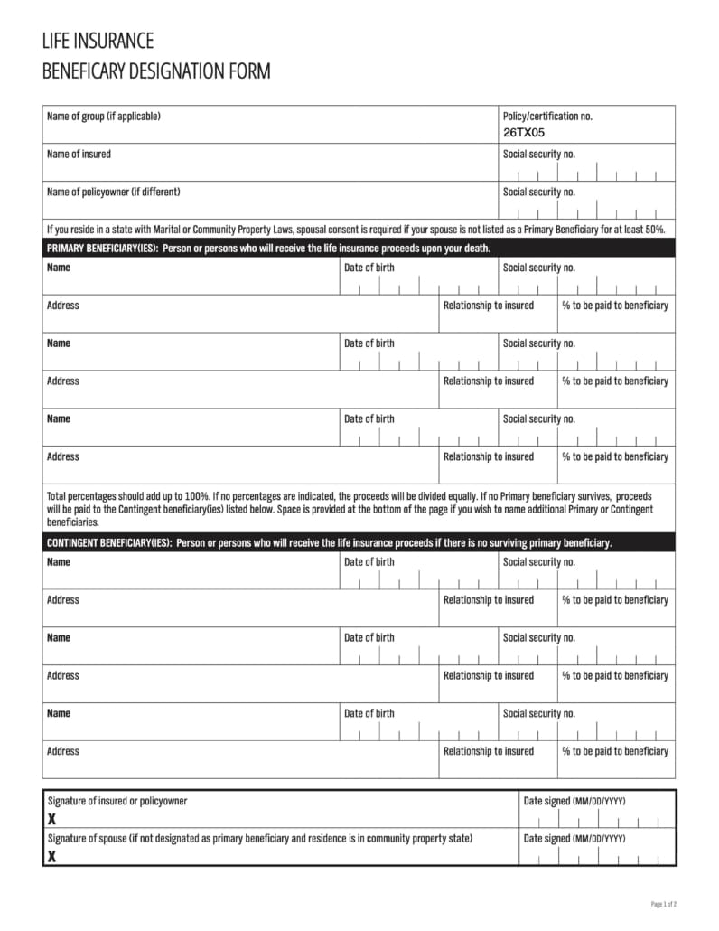 Life-Beneficiary-Designation-Form